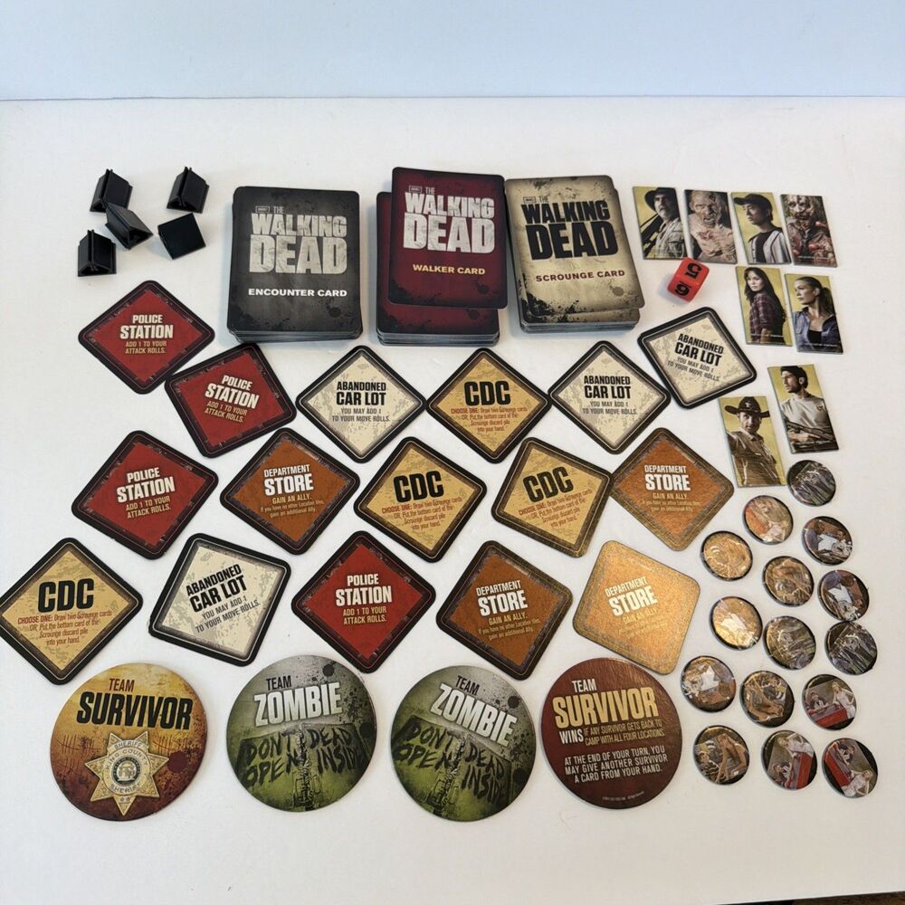 AMC The Walking Dead 2011 Board Game Replacement Parts Cards Tokens